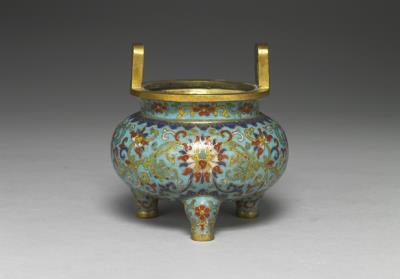 图片[2]-Copper incense burner in cloisonne enamels, Qing dynasty, Qianlong reign (1736-1795)-China Archive